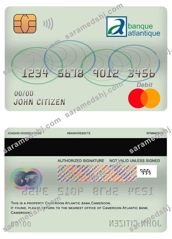 Cameroon Atlantic bank mastercard debit card